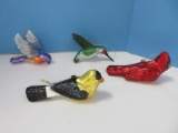 David Dangle Home Collection Stunning Hand Crafted Figural Glass Bird Ornaments