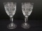 Pair - Galway Crystal Castlerosse Pattern Cut Criss Cross/Vertical Cuts Design Claret Wine