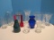 Group - Misc. Glass & Crystal Vases, Cobalt, Clear, Green, Etc. Various Sizes