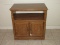 Simulated Wood Grain Microwave Cart w/ Lower Shelf & Double Panel Base Doors