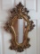 French Rococo Style Ornately Embellished Wall Décor Molded Mirror Antiqued Gilted Patina