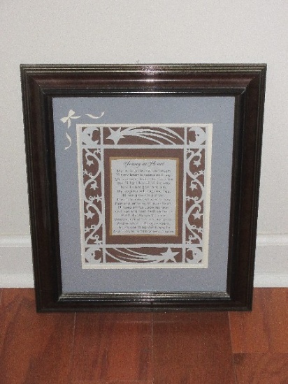 Young At Heart Poem w/ Silhouette Paper Cutting Mat in Frame