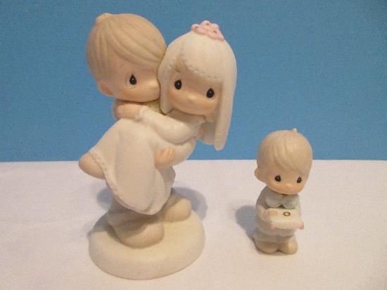 Precious Moments Collection "Bless You Two" Bride & Groom Porcelain Bisque 6" Figurine