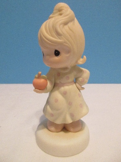 Precious Moments Collection "Yield Not To Temptation" Porcelain Bisque Figurine 6"
