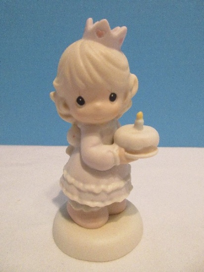 Precious Moments Collection "Birthday Wishes With Hugs & Kisses" Porcelain 4" Figurine