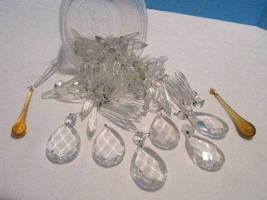 Group - Multifaceted Clear Crystal Icicle Prisms