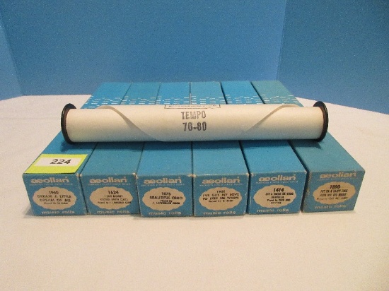 Player Piano 6 Aeolian Music Rolls in Original Boxes "Dream A Little Dream of Me"