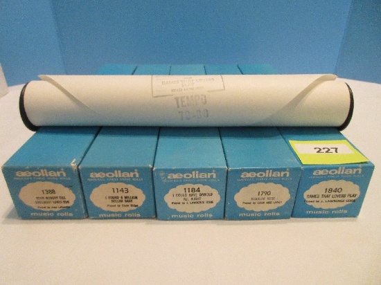 5 Player Piano Aeolian Music Rolls in Original Boxes "Ramblin' Rose"