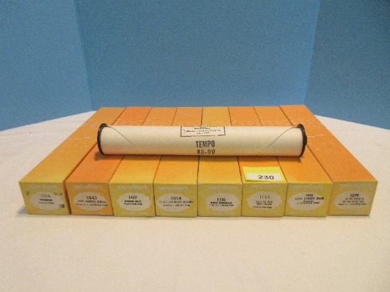 8 Player Piano Aeolian Music Rolls in Original Boxes "12th Street Rag", "Winter Wonderland"