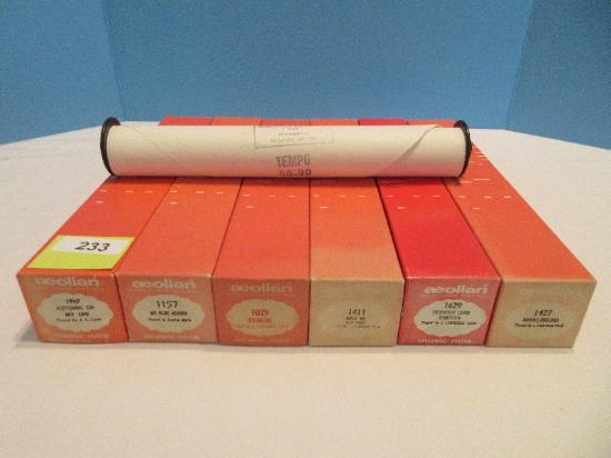 6 Player Piano Aeolian Music Rolls in Original Boxes "Autumn of My Life", "My Blue Heaven"