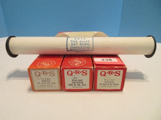 3 Player Piano Q.R.S. World Rolls in Original Boxes "King of The Road"