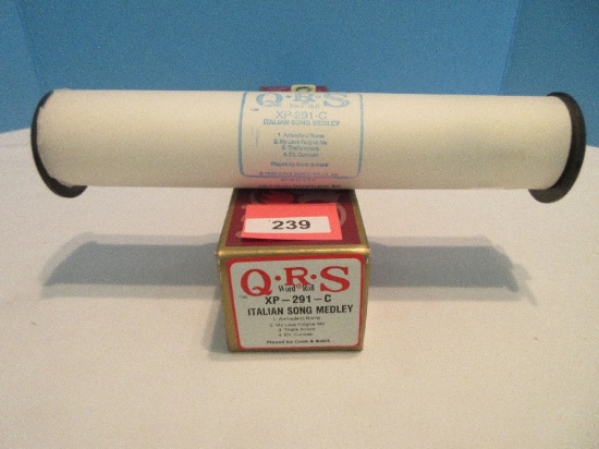 Player Piano Q.R.S. World Roll in Original Box XP-291-C Italian Song Medley 4 Songs Total