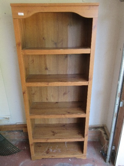 Simulated Knotty Wood Grain Classic Bookcase w/ Adjustable Shelves