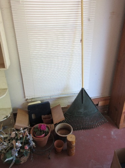 Group - Yard Rake, Planters, Plant Stands, Gardening Hand Tools, Kneeling Pad, Etc.