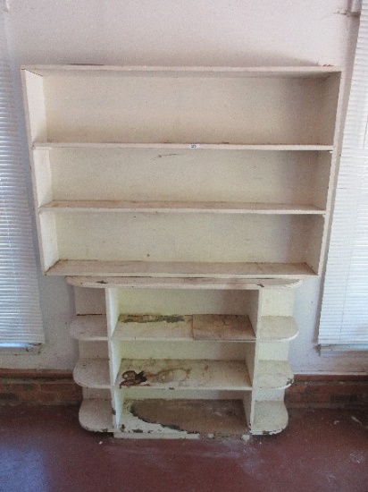 Group - Retro Painted Étagère w/ Rounded Corners Approx. 37" H x 47" x 10"