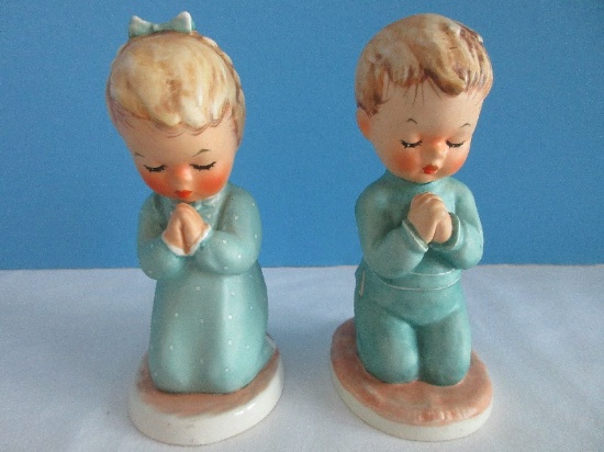 Pair - Vintage Goebel Hummel "Bless Us All" Little Boy & Girl 5 1/2" Figurines