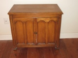 Mahogany Mid-Century Neoclassical Style Record Cabinet w/ Interior Dividers