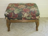 Lane Venture Furniture Rattan Contemporary Ottoman w/ Water Lily Upholstery Cushion