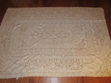 Elegant Floral Lace Pattern Table Cloth w/ Scalloped Edge