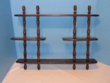 Depression Era Style Mahogany Wall Mount What-Not Display 3-Tier Shelf