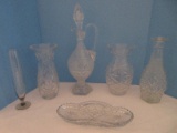 Group - Crystal & Pressed Glass Wexford Pattern Anchor Hocking Decanter