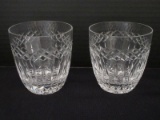 Pair - Galway Crystal Castlerosse Pattern Cut Old Fashioned 3 3/4