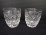 Pair - Galway Crystal Castlerosse Pattern Cut Old Fashioned 3 3/4