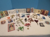 Religious Group - Rosary String of Beads, Rosaries w/ Pouches, Crucifix Reticulated Pattern