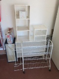 Group - 3-Tier Wire Shelf Cart, White Laminate Shelf, Etc.