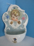 Vintage Goebel Hummel Holy Water Font Cherub Angel Relief Design Rob #423