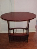 Cherry Finish Oval Accent Table w/ Magazine Rack