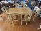 Stanley Furniture White/Pine Wooden Table w/ 6 Chairs Spindle/Curved Legs