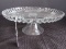 Round Glass Fan/Diamond Cut Raised Cake Plate