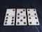 3 Ceramic White/Black Dominoes Décor