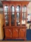 Wooden China Cabinet by Lexington Hutch 2 Doors w/ Square Panel Glass Windows