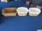 Wicker Lot -2  Large Oval Baskets w/ White Inlay 24 1/2