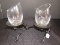 2 Black Branch Design Votive Candle Holders w/ Glass Shades