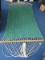 Green Lattice Fabric Design Mounted Hammock Wooden Dowels