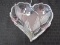 Glass Heart Design/Pink Tulip Motif Dish