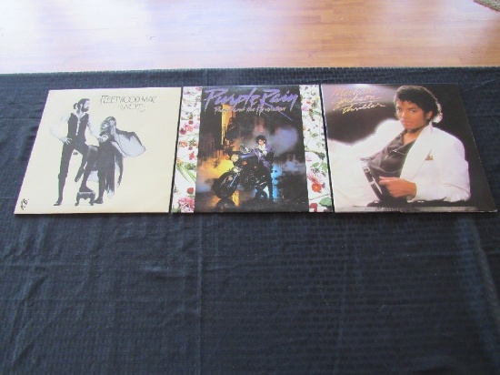 3 Vintage Vinyls - Michael Jackson Thriller, Prince Purple Rain, Fleetwood Mac Rumors
