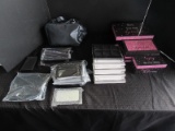 Lot - Mary Kay Make Up Bag w/ Accessories, 4 Cosmetic Display Trays, 3 Wooden Boxes