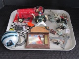 Misc. Toy Lot - Metal Tractor, Star Wars Toys, Jeff Gordon Plaque, Die Cast Car NIB, Etc.