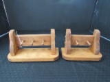 2 Wooden Wall Mounted Shelves 3/2 Pegs