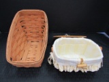 2 Wooden Hand Woven Longaberger Baskets