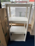 White Plastic Shelfing 4-Tier Curved Front