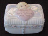 Precious Moments by Enesco Porcelain Trinket Box Angel Top, Gilded Sides