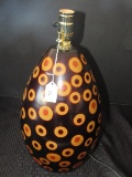 Tall Ceramic Wide To Narrow Yellow/Orange Spotted Vase