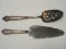 2 Sterling Silver Handled Serving Pieces Stainless Blade Cake Server
