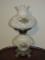 Victorian Era Style Parlor Hurricane Milk Glass 21