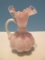 Fenton Pink Overlay Silver rest Applied Handle 5